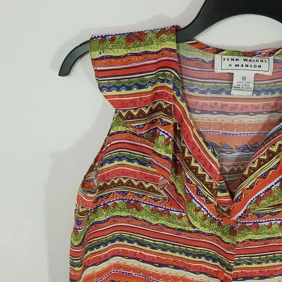 {Fenn Wright & Manson} Silk Ruffled Button Down Sleeveless Blouse - Picture 4 of 10